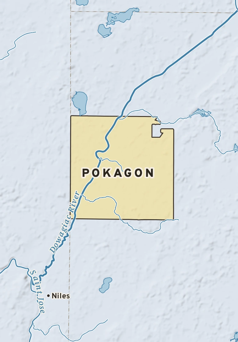 Atlas plate of Pokagon, Michigan.