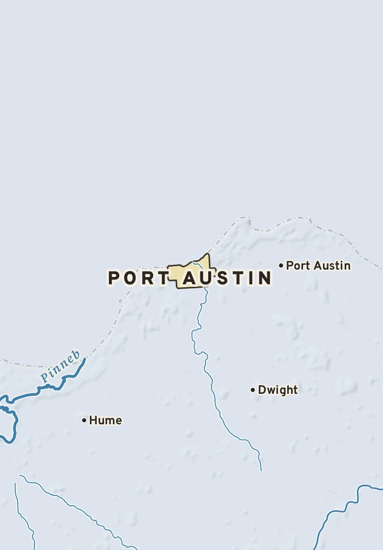 Atlas plate of Port Austin, Michigan.