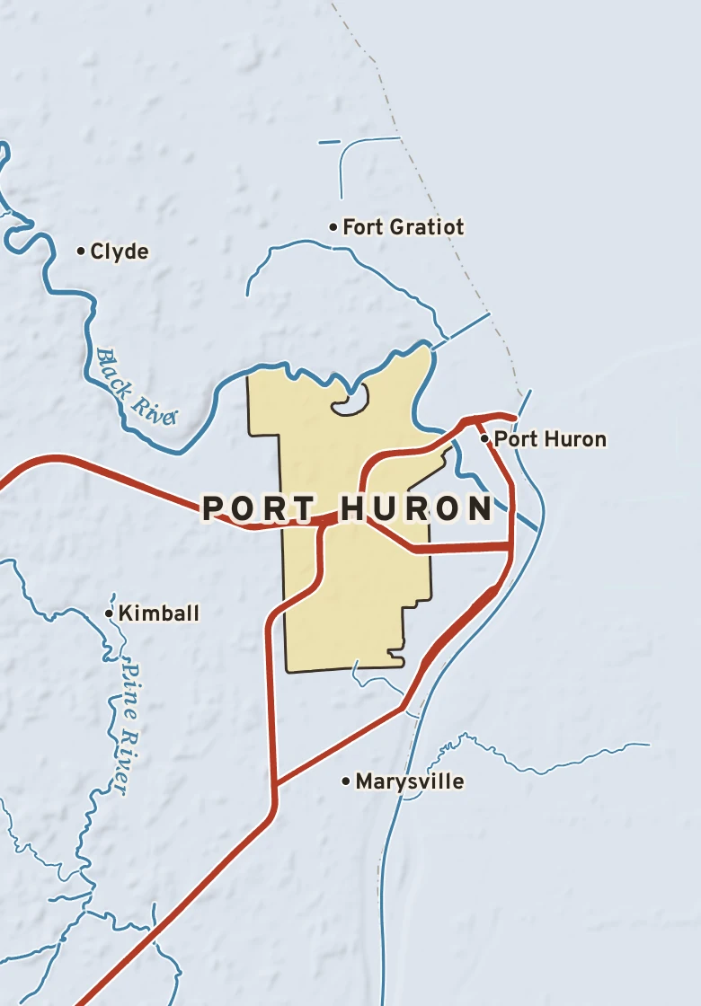 Atlas plate of Port Huron, Michigan.