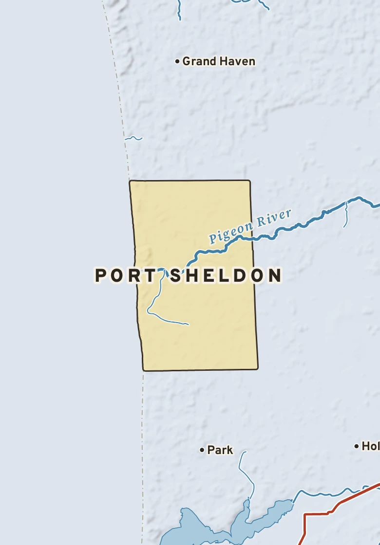 Atlas plate of Port Sheldon, Michigan.