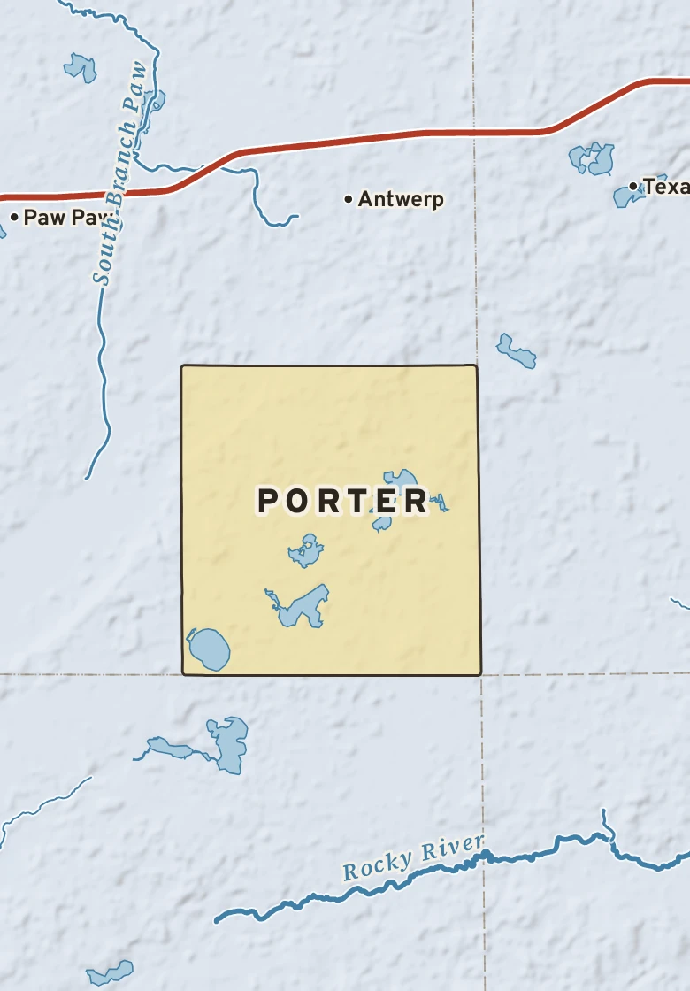 Atlas plate of Porter, Michigan.