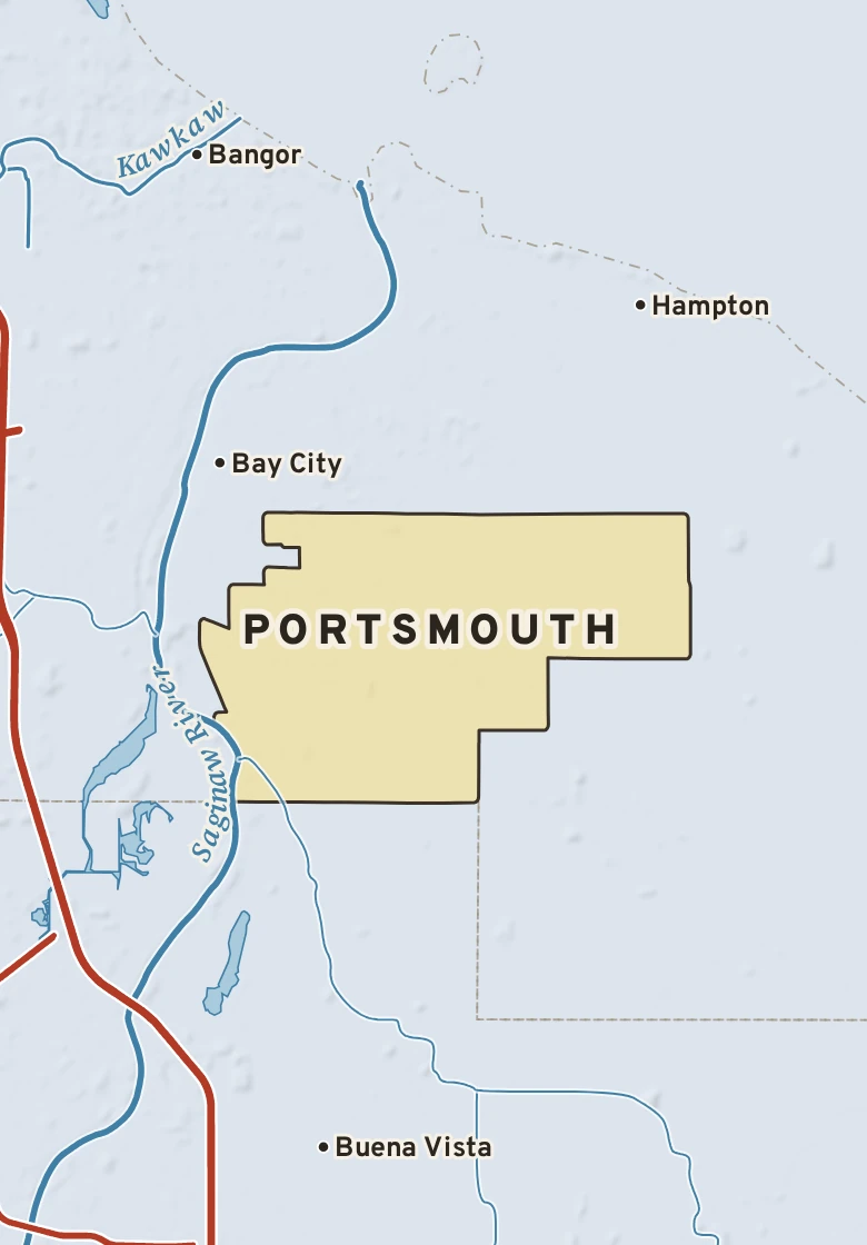 Atlas plate of Portsmouth, Michigan.
