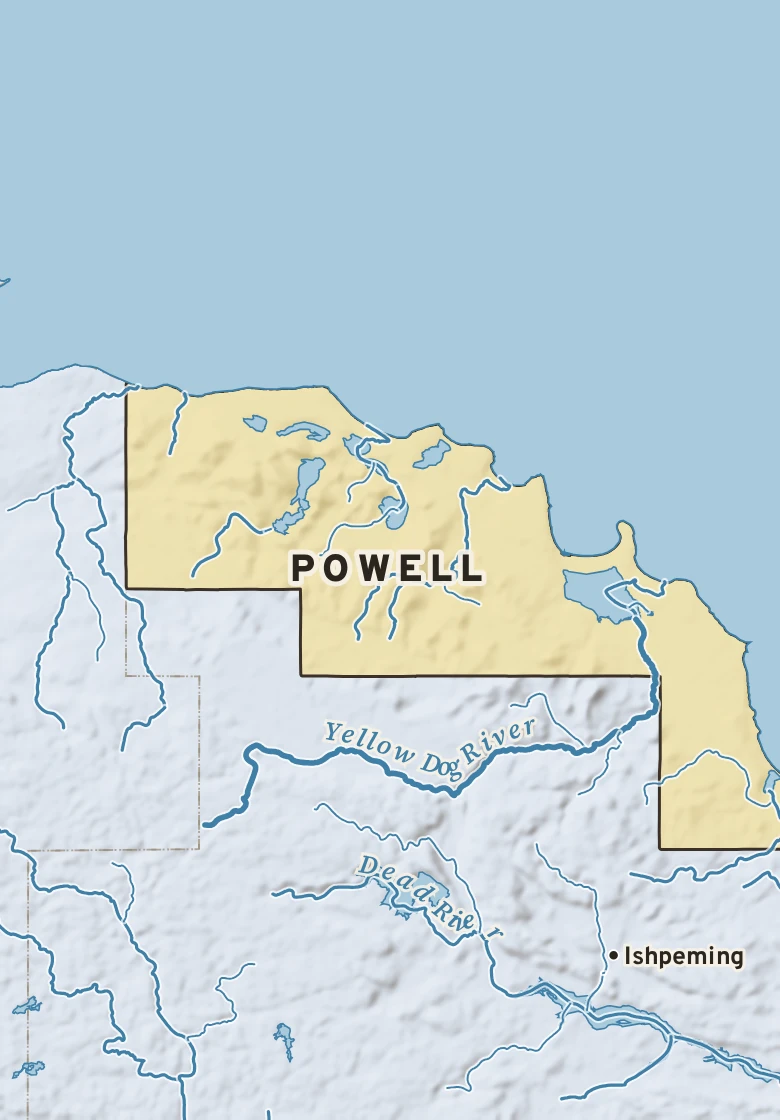 Atlas plate of Powell, Michigan.