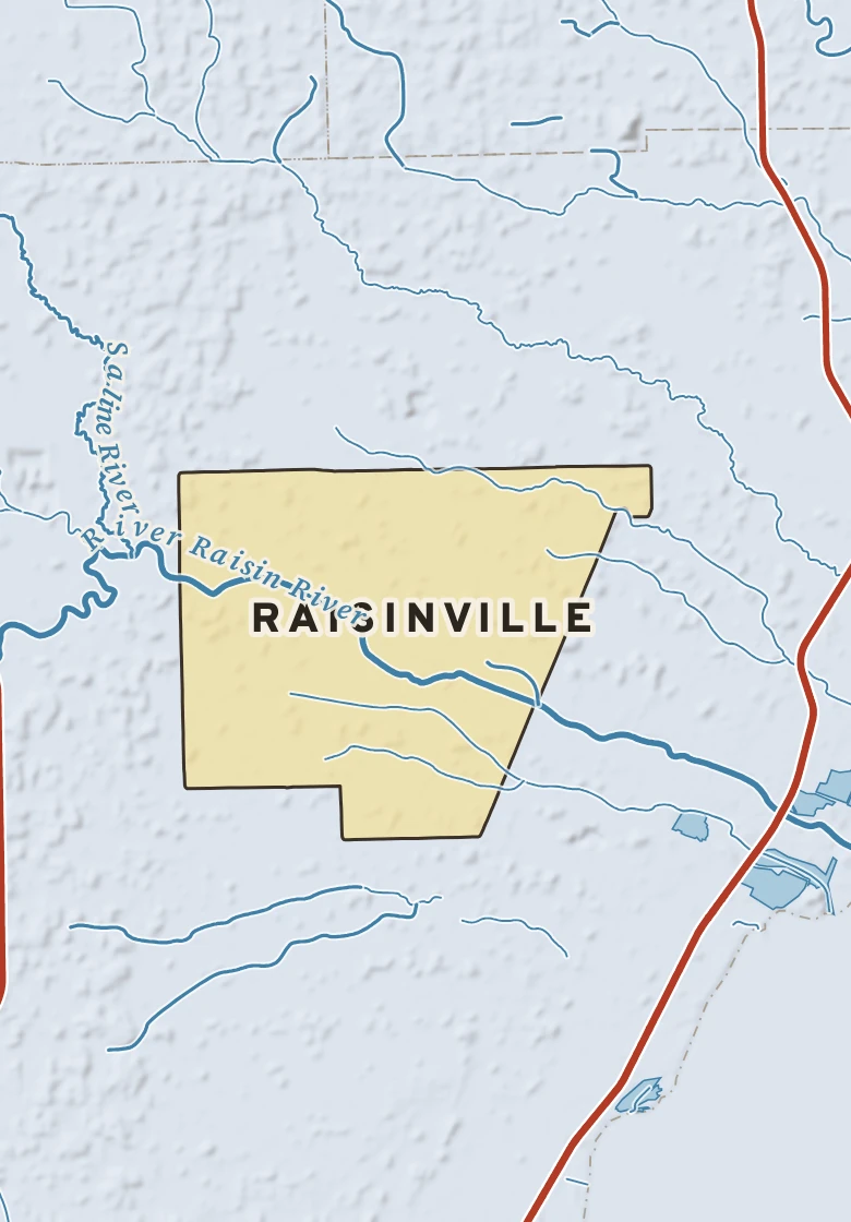 Atlas plate of Raisinville, Michigan.