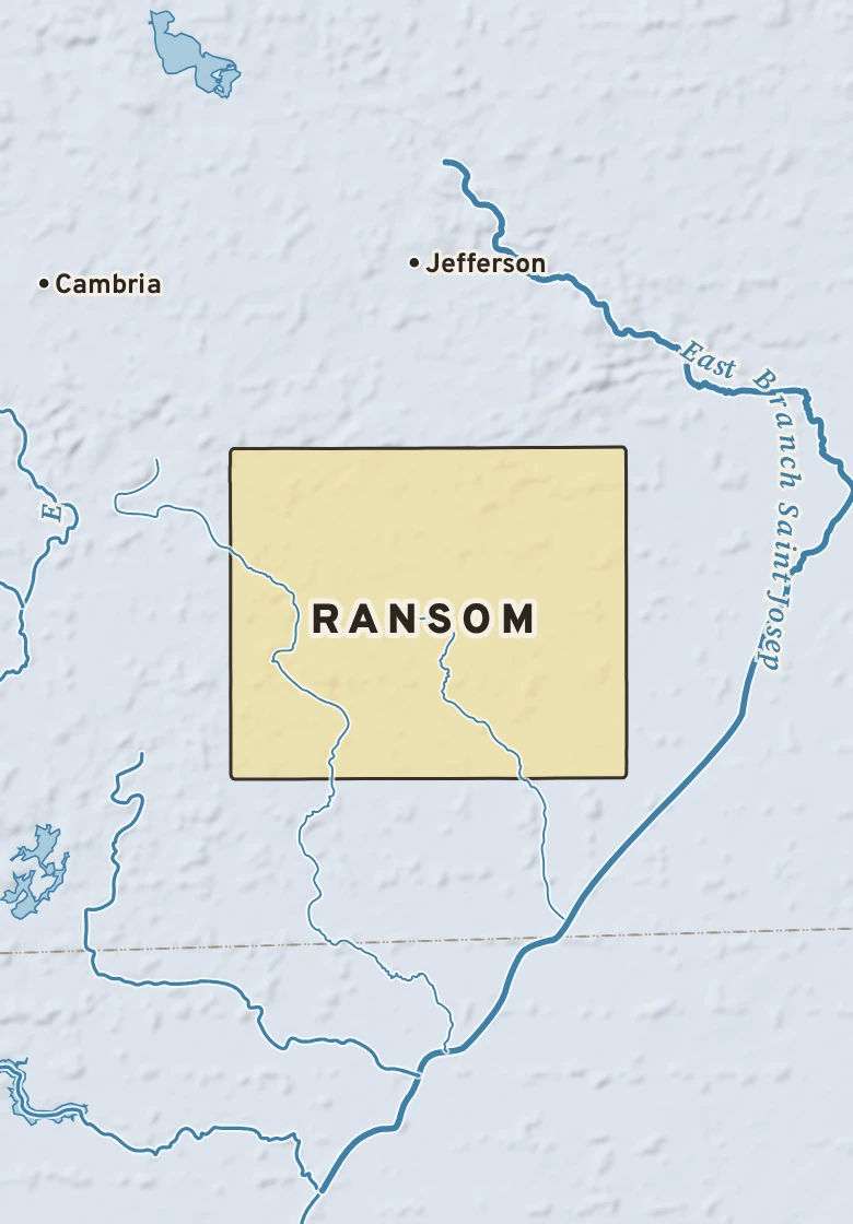Atlas plate of Ransom, Michigan.