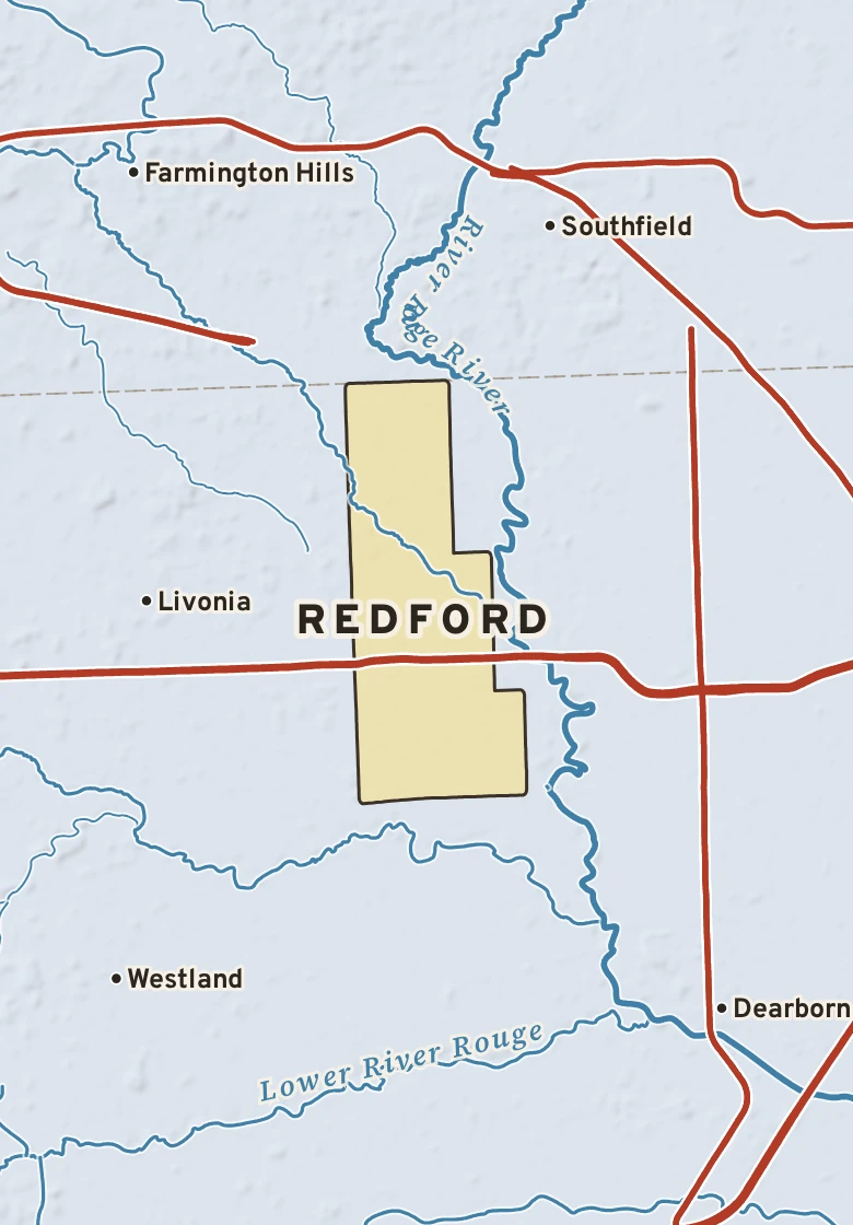Atlas plate of Redford, Michigan.