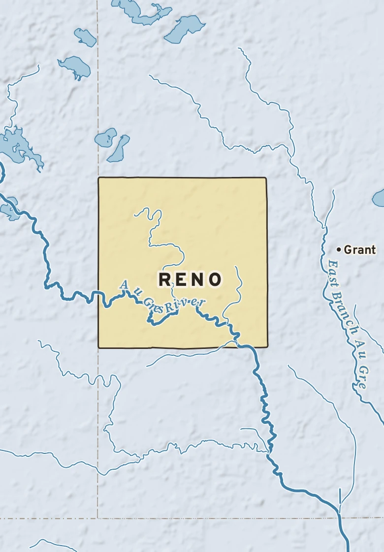 Atlas plate of Reno, Michigan.