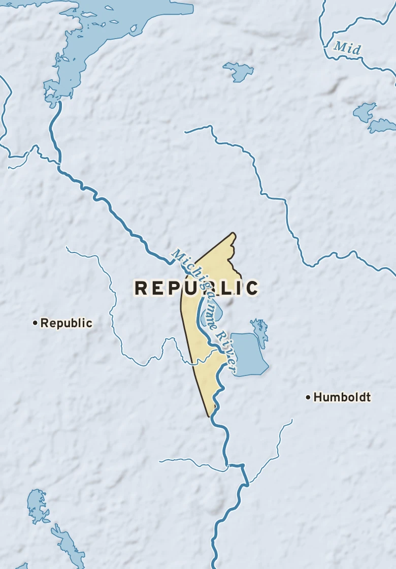 Atlas plate of Republic, Michigan.