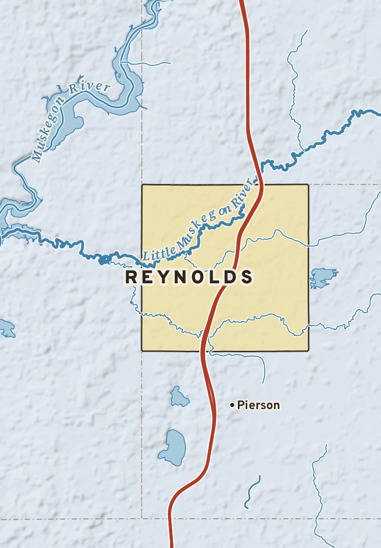 Atlas plate of Reynolds, Michigan.