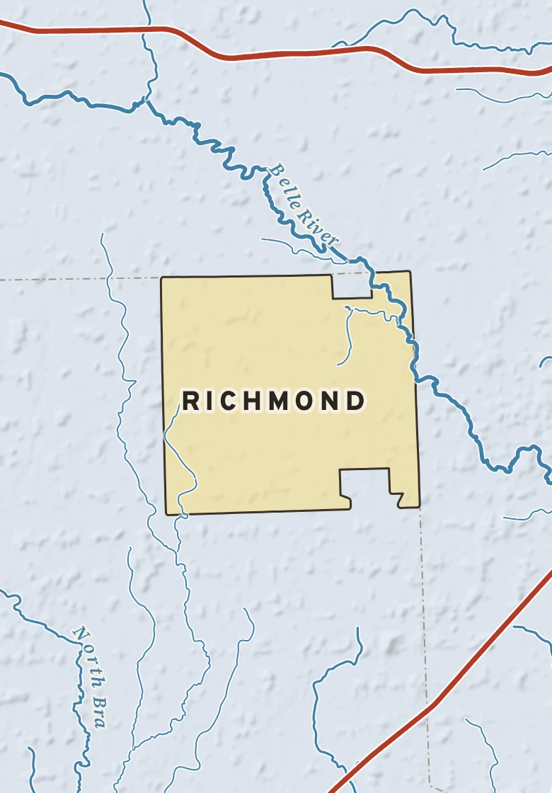 Atlas plate of Richmond, Michigan.