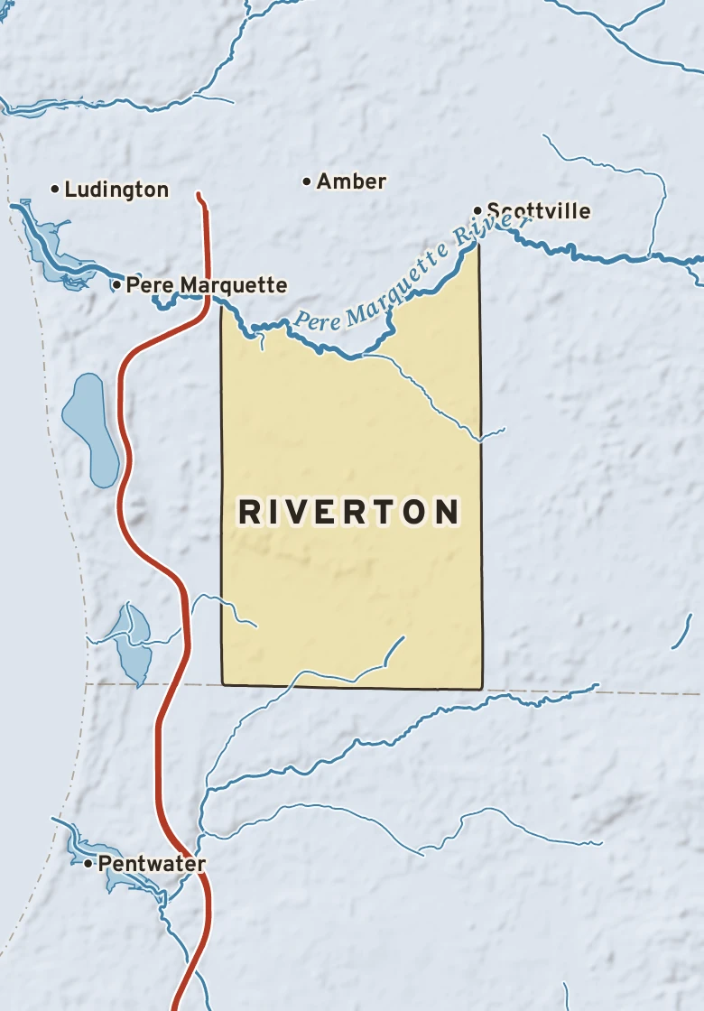Atlas plate of Riverton, Michigan.