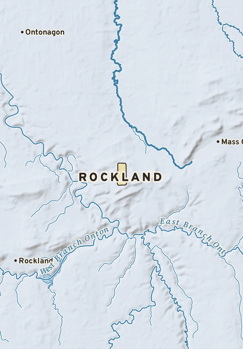 Atlas plate of Rockland, Michigan.
