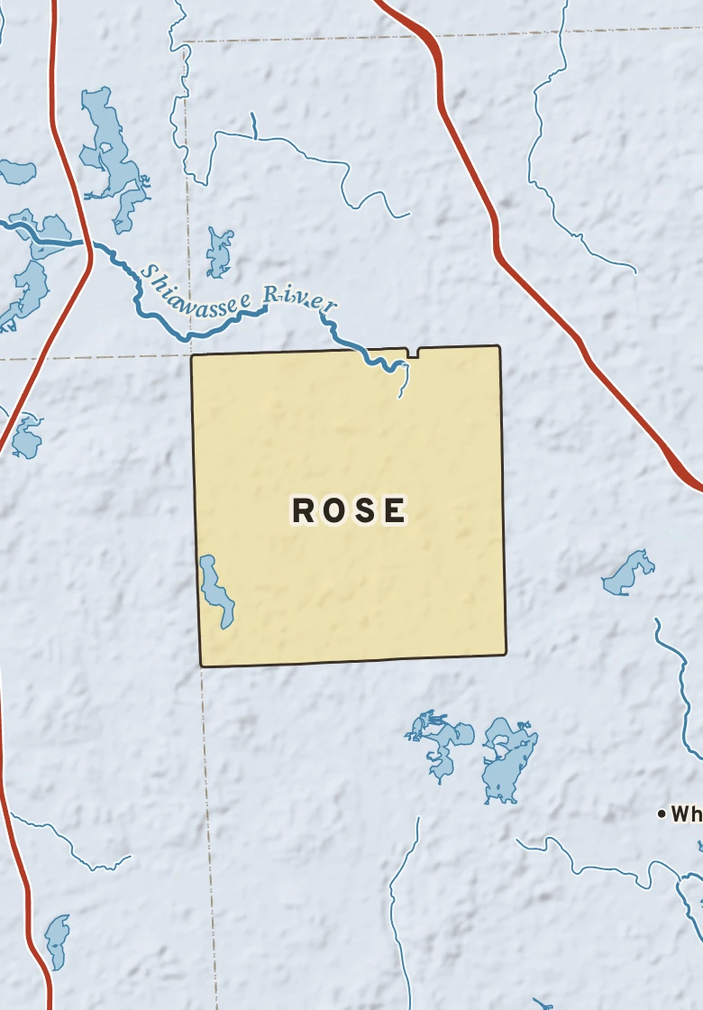 Atlas plate of Rose, Michigan.
