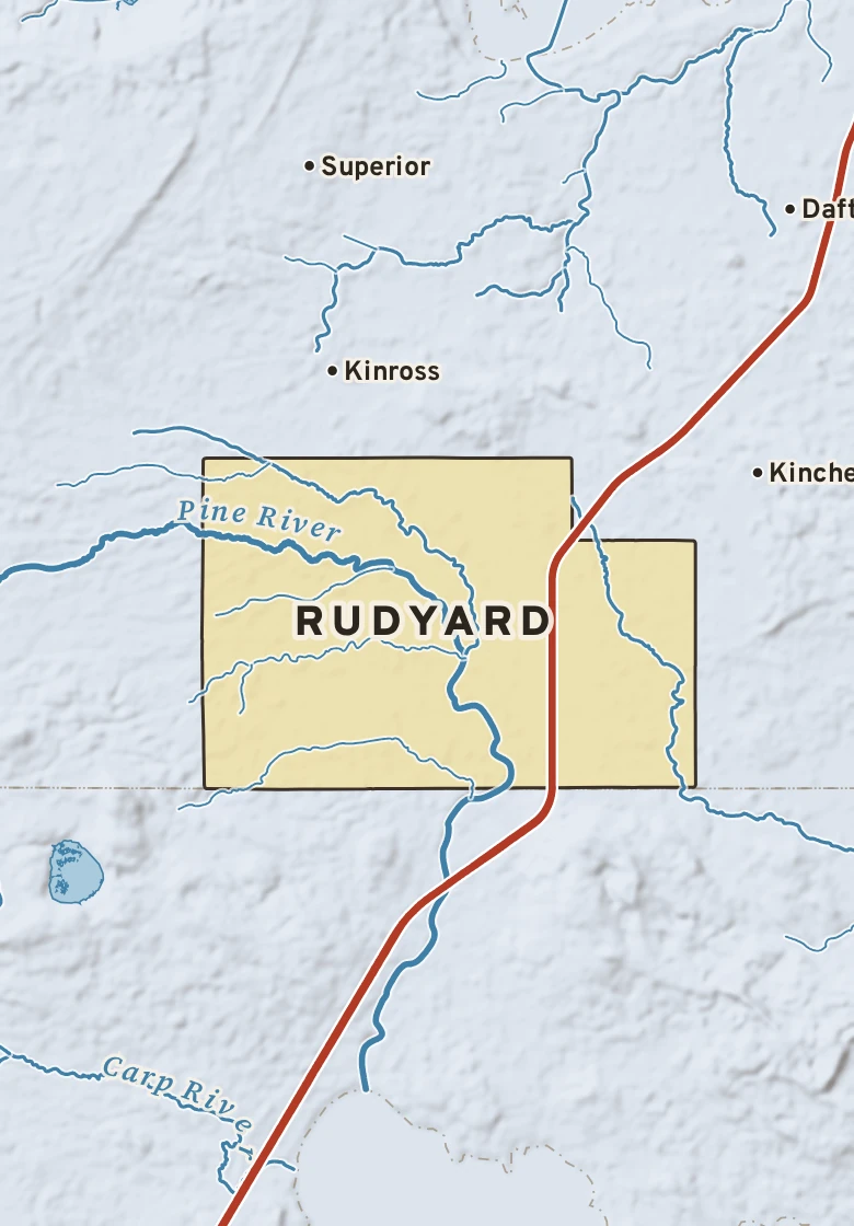 Atlas plate of Rudyard, Michigan.