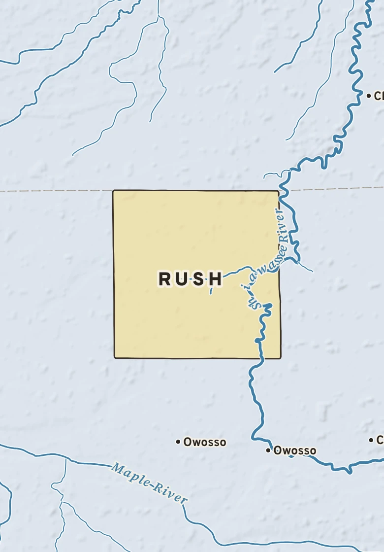 Atlas plate of Rush, Michigan.