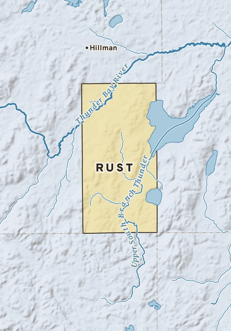 Atlas plate of Rust, Michigan.