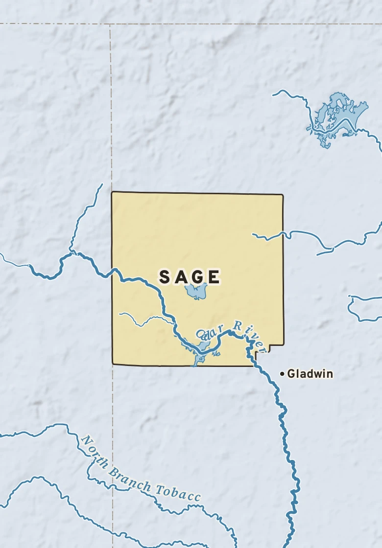 Atlas plate of Sage, Michigan.