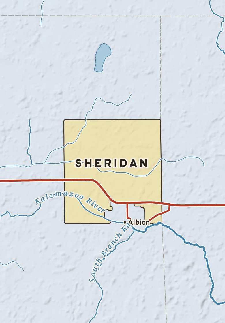 Atlas plate of Sheridan, Michigan.