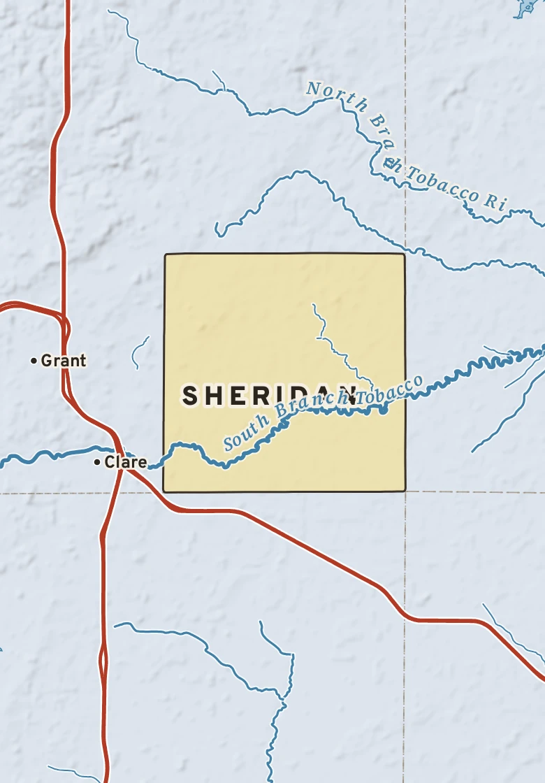 Atlas plate of Sheridan, Michigan.