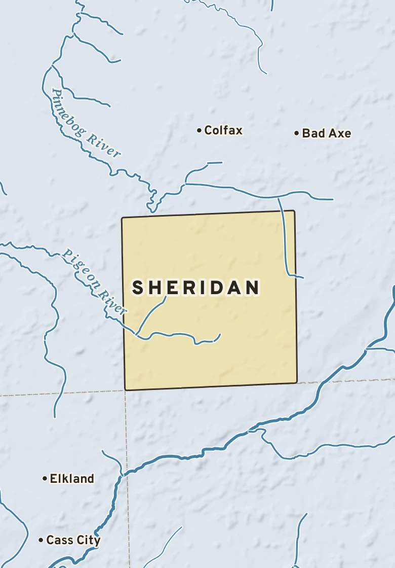 Atlas plate of Sheridan, Michigan.