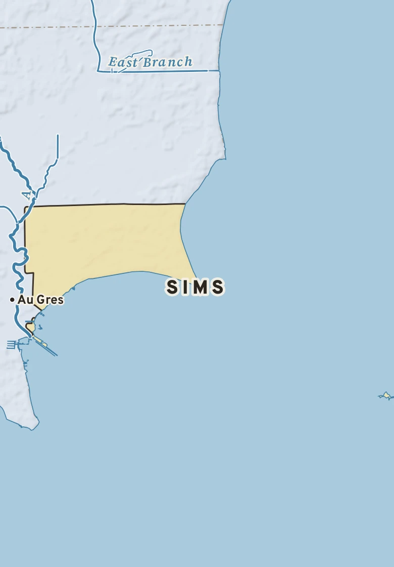 Atlas plate of Sims, Michigan.