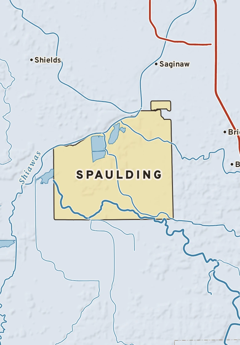 Atlas plate of Spaulding, Michigan.