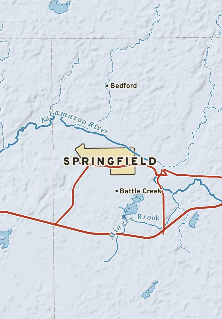 Atlas plate of Springfield, Michigan.