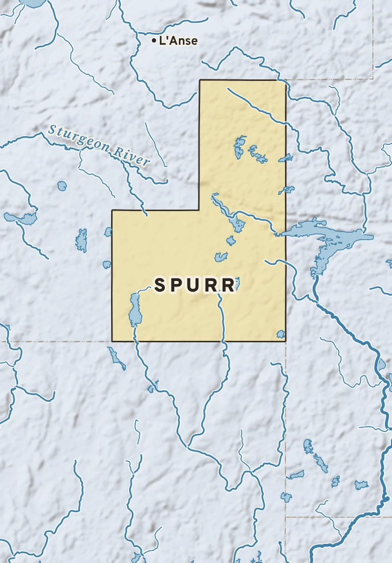 Atlas plate of Spurr, Michigan.