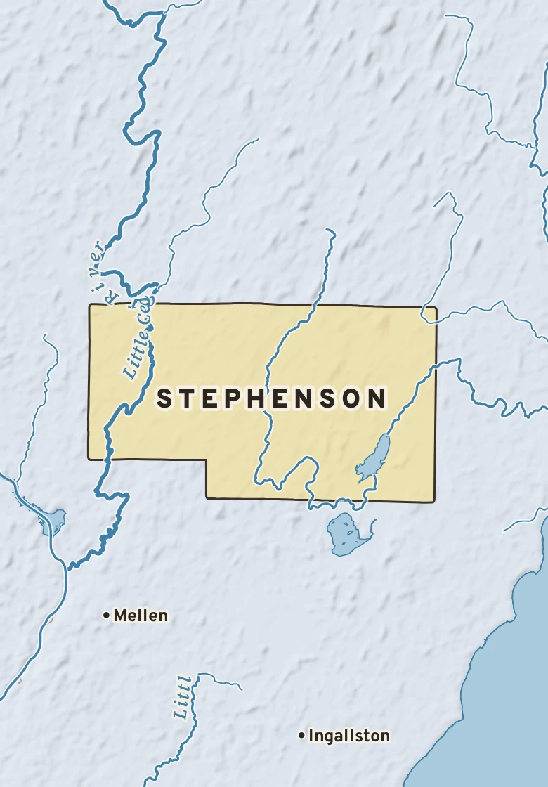 Atlas plate of Stephenson, Michigan.