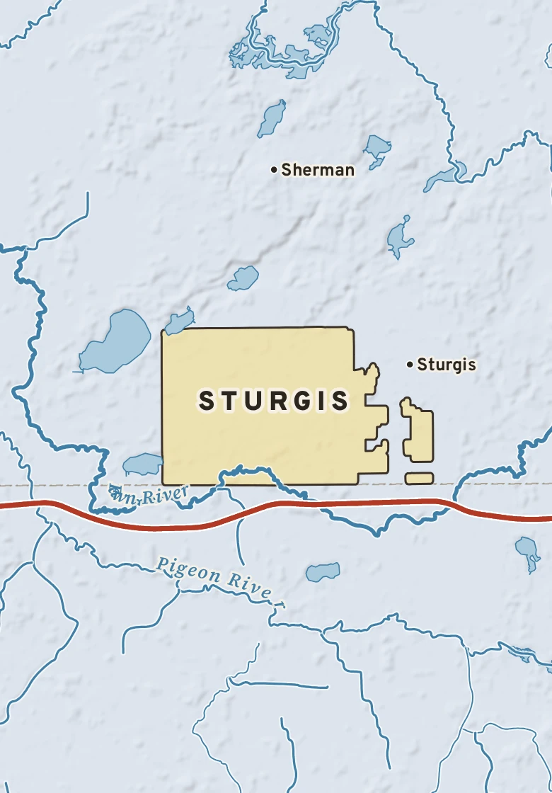 Atlas plate of Sturgis, Michigan.