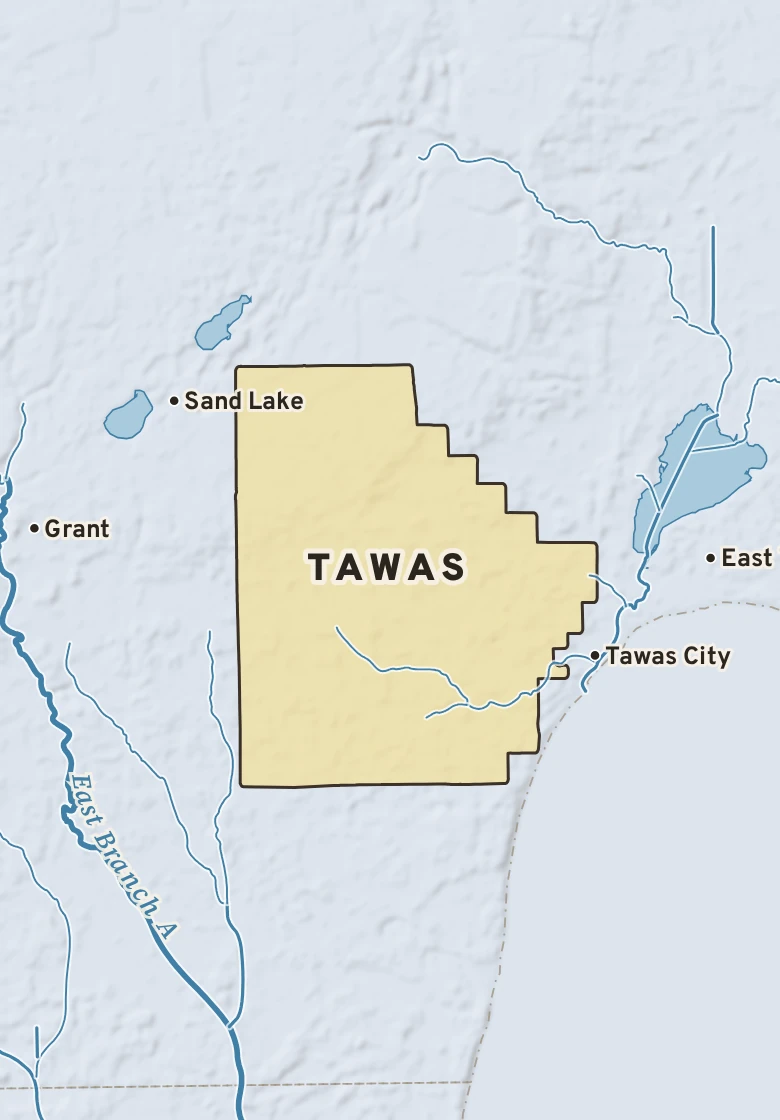 Atlas plate of Tawas, Michigan.