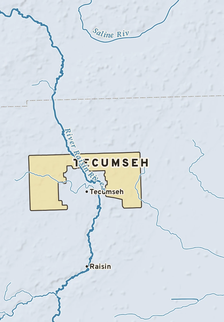 Atlas plate of Tecumseh, Michigan.