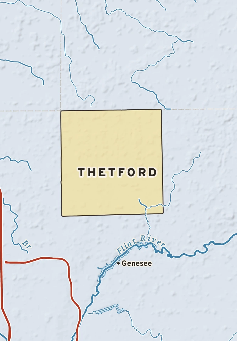 Atlas plate of Thetford, Michigan.