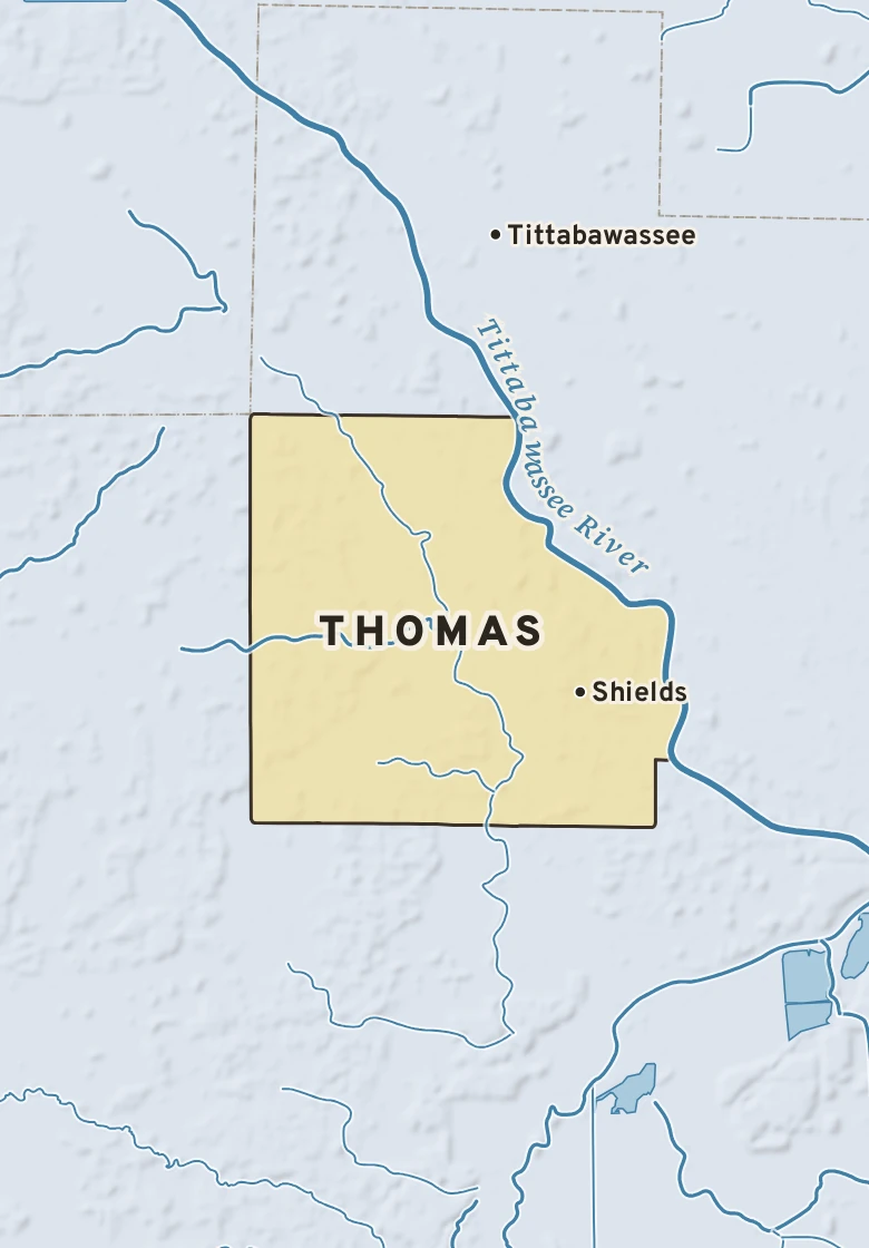 Atlas plate of Thomas, Michigan.