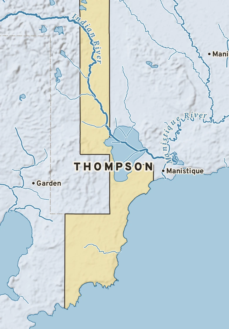 Atlas plate of Thompson, Michigan.