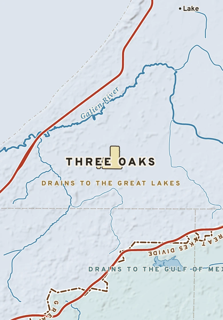 Atlas plate of Three Oaks, Michigan.