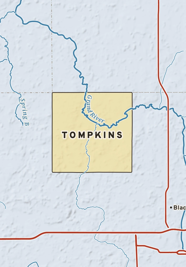Atlas plate of Tompkins, Michigan.