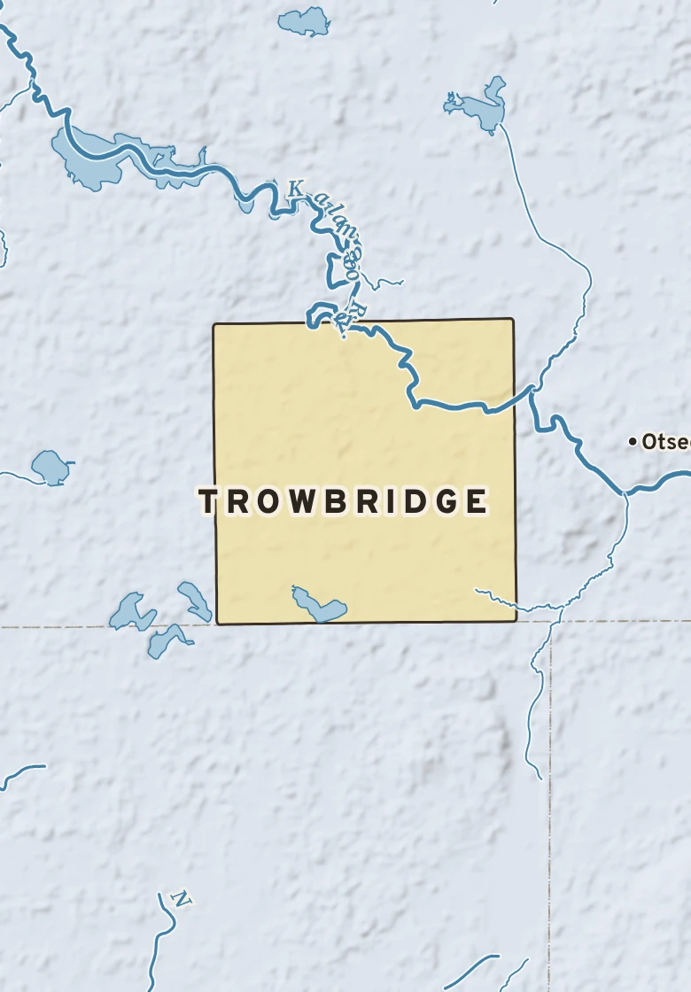 Atlas plate of Trowbridge, Michigan.