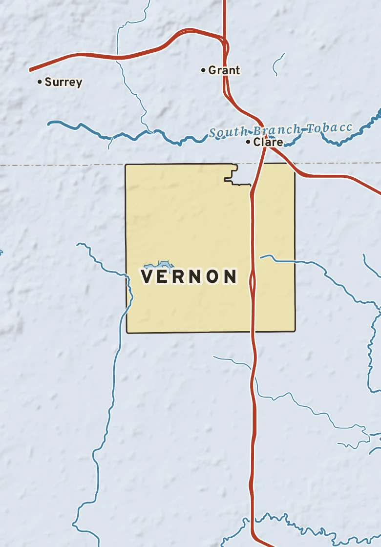 Atlas plate of Vernon, Michigan.