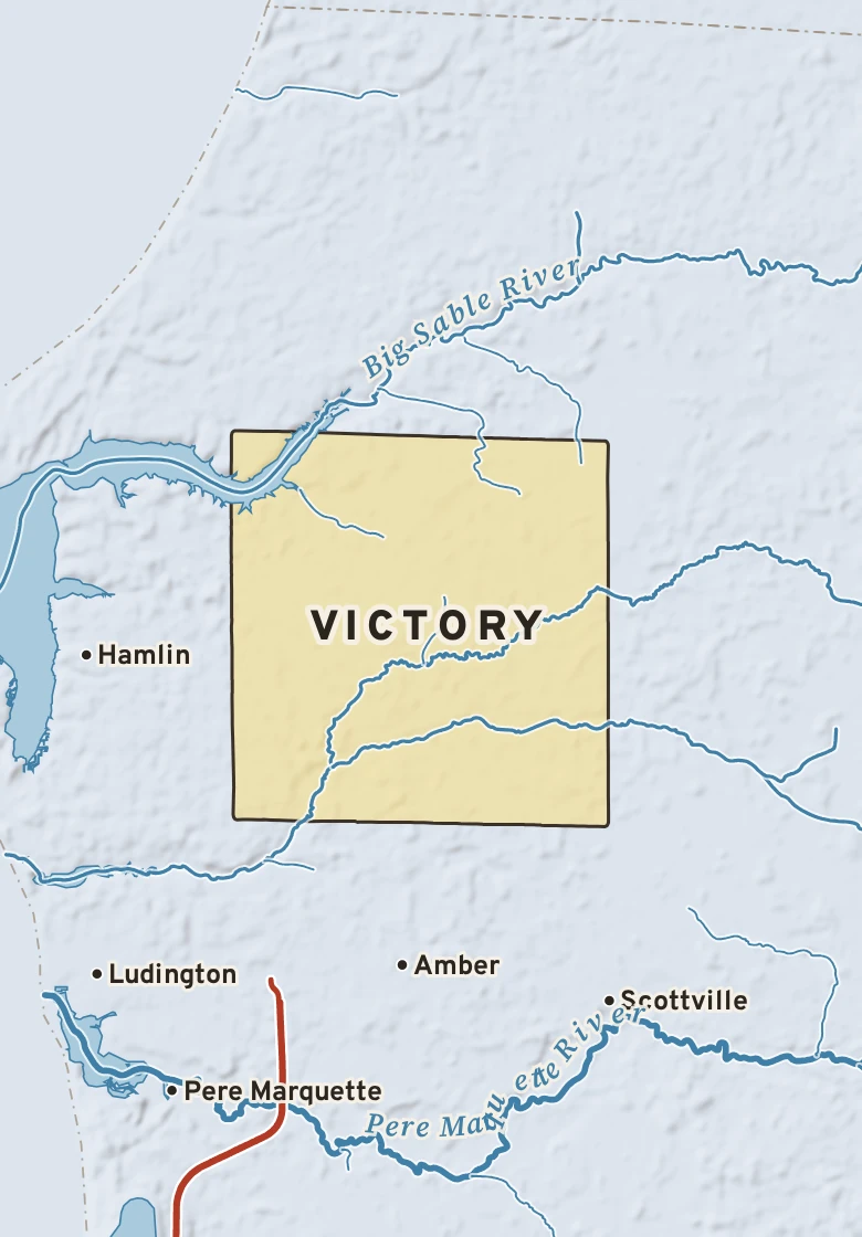 Atlas plate of Victory, Michigan.