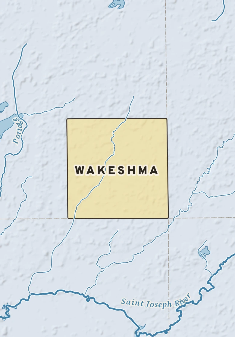 Atlas plate of Wakeshma, Michigan.