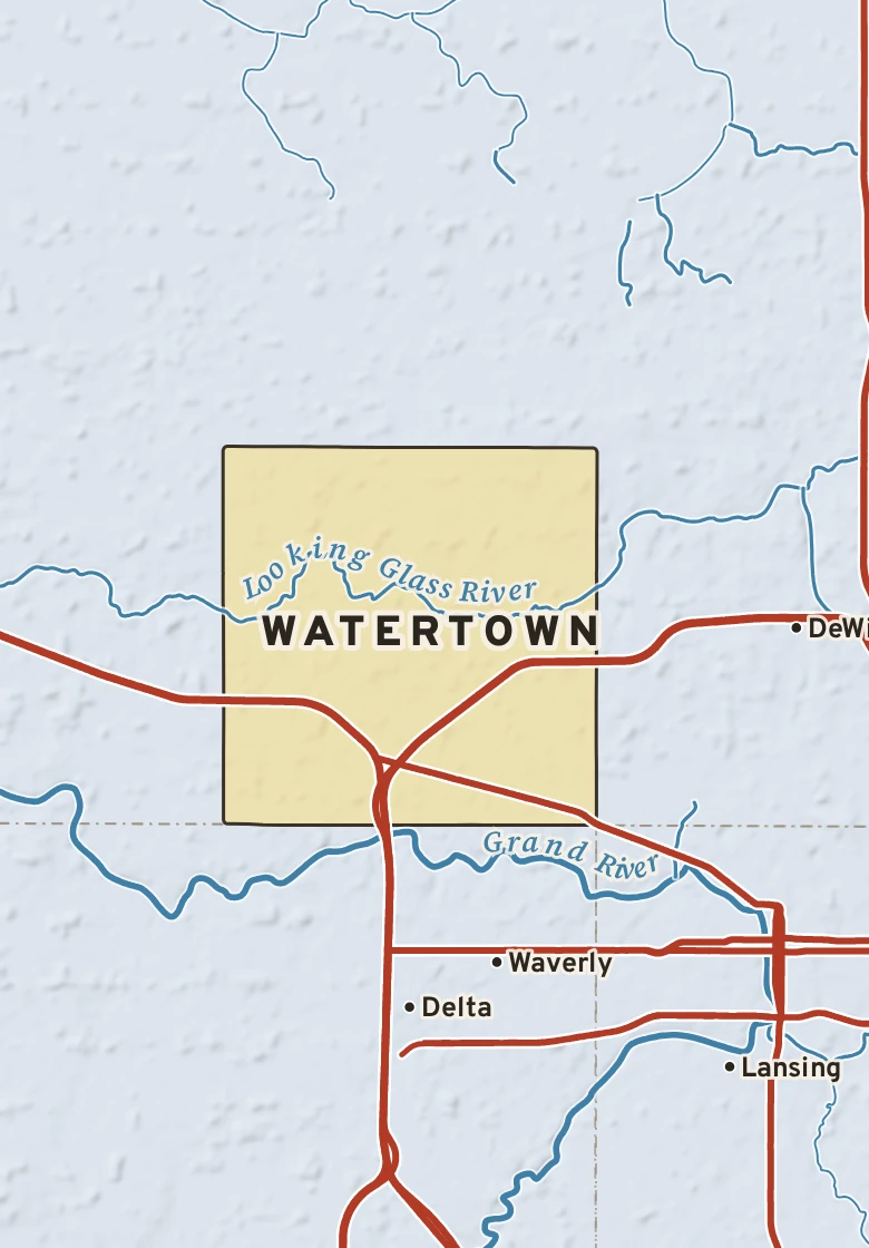 Atlas plate of Watertown, Michigan.