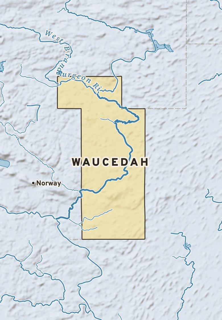 Atlas plate of Waucedah, Michigan.