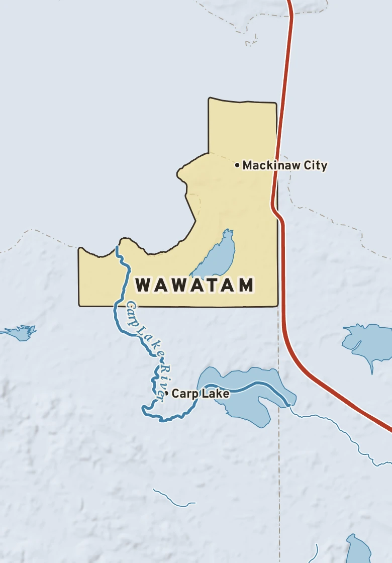 Atlas plate of Wawatam, Michigan.