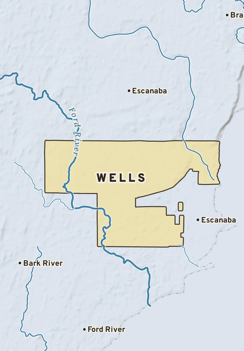 Atlas plate of Wells, Michigan.