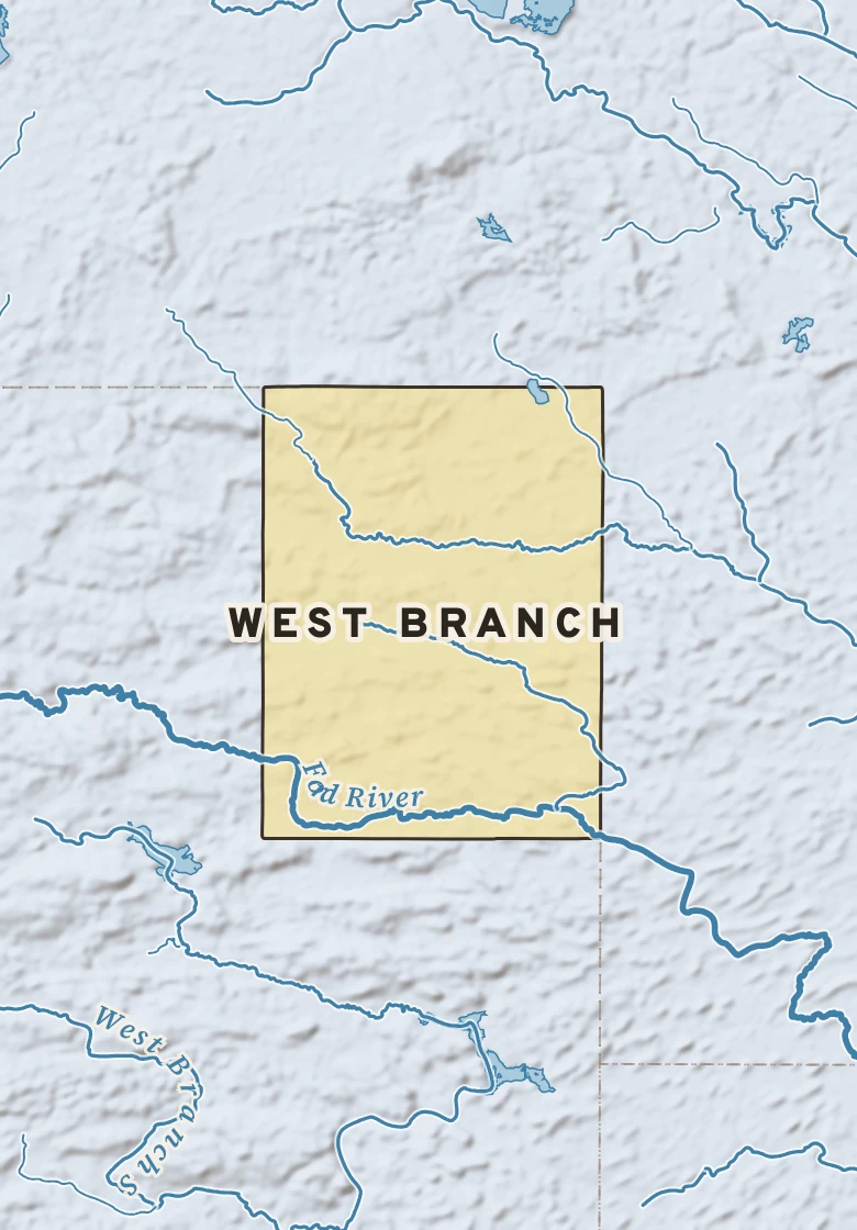 Atlas plate of West Branch, Michigan.