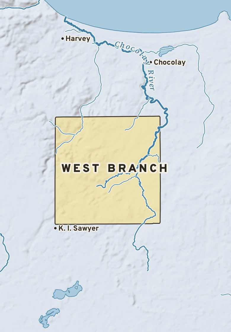 Atlas plate of West Branch, Michigan.