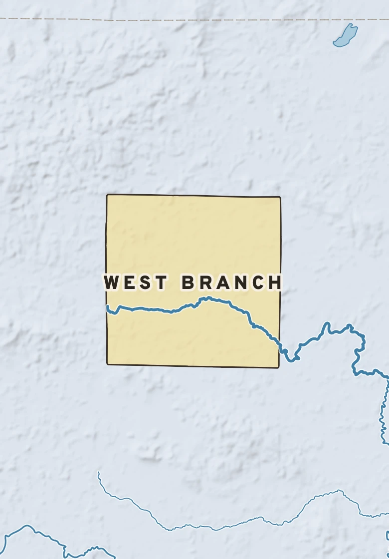 Atlas plate of West Branch, Michigan.