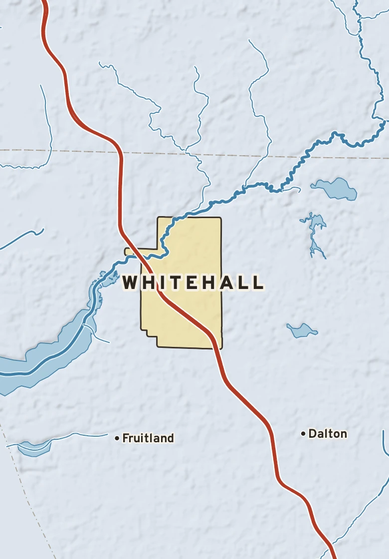Atlas plate of Whitehall, Michigan.