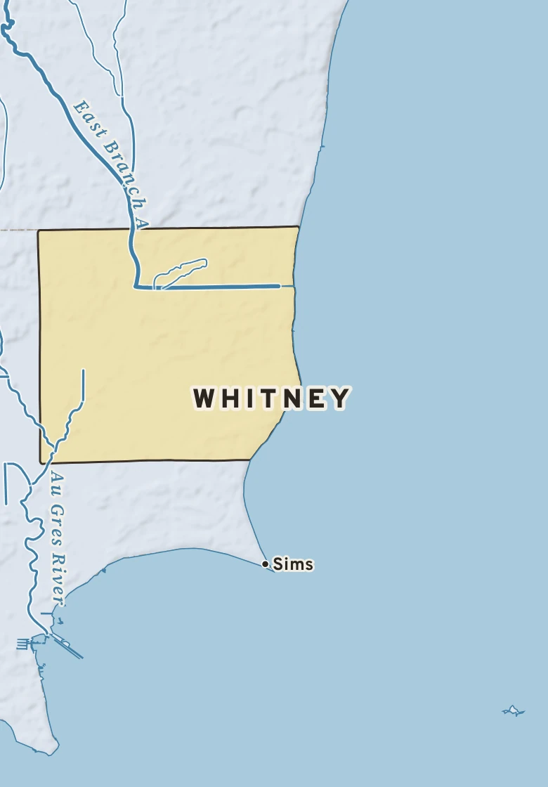 Atlas plate of Whitney, Michigan.